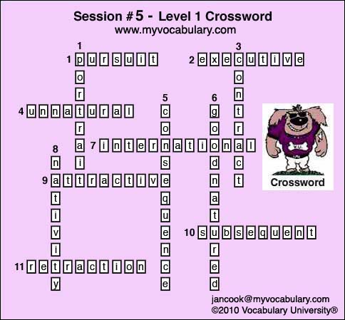 Crossword Answer Image