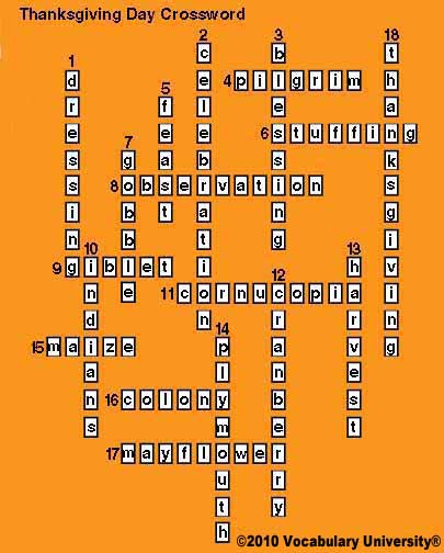 Crossword Answer Image