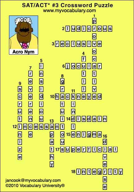 Crossword Answer Image