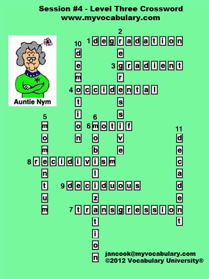 Crossword Answer Image