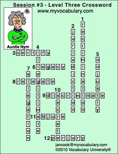 Crossword Answer Image