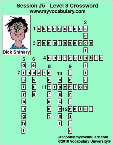 Crossword Answer Image