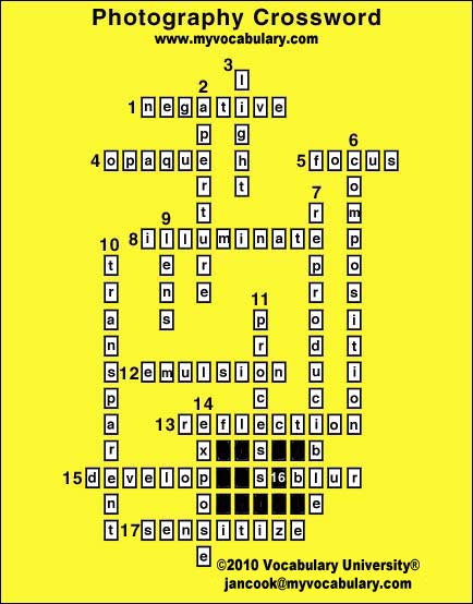 Crossword Answer Image