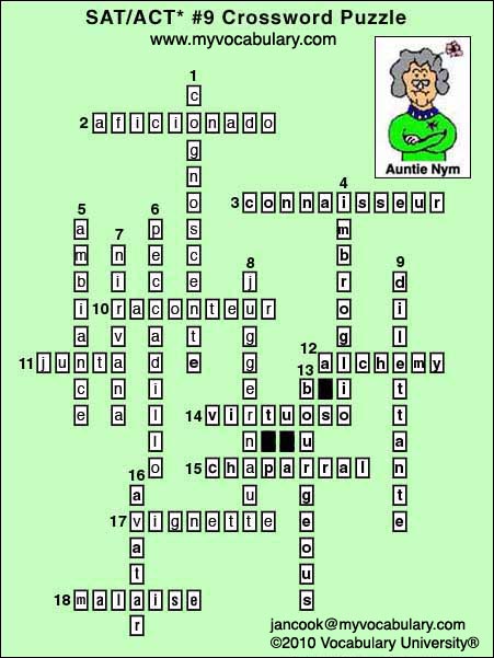 Crossword Answer Image