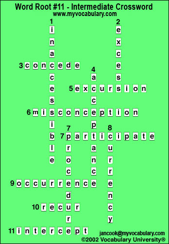 Crossword Answer Image